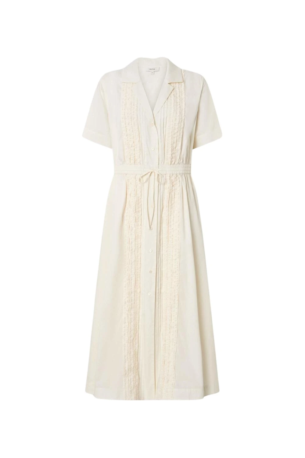 Oroton-Ruffle-Detail-Shirt-Dress-Cream94932_nobg Oroton Ruffle Detail Shirt Dress Cream