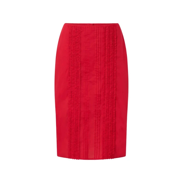 Oroton Ruffle Detail Skirt Red Ribbon
