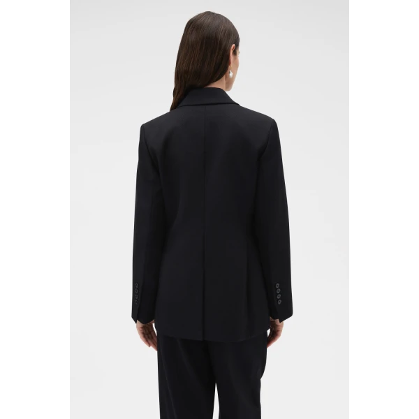 Oroton Shaped Double Breasted Blazer Black, view 6