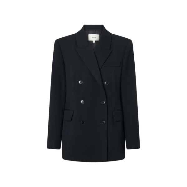 Oroton Shaped Double Breasted Blazer Black