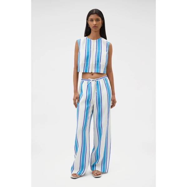 Oroton Shore Stripe Pyjama Pant Sea Blue, view 2