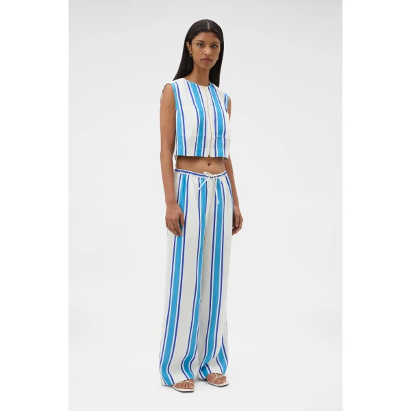 Oroton Shore Stripe Pyjama Pant Sea Blue, view 3