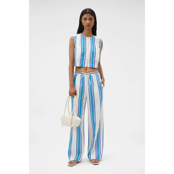 Oroton Shore Stripe Pyjama Pant Sea Blue, view 6