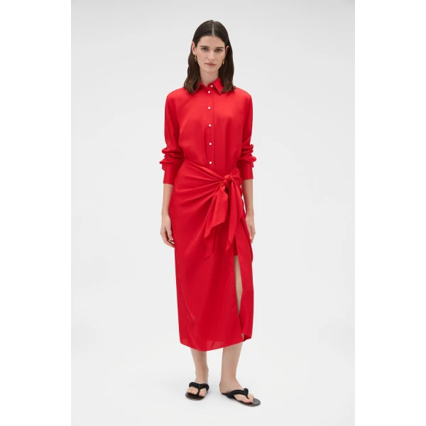 Oroton Silk Sarong Dress Poppy, view 2