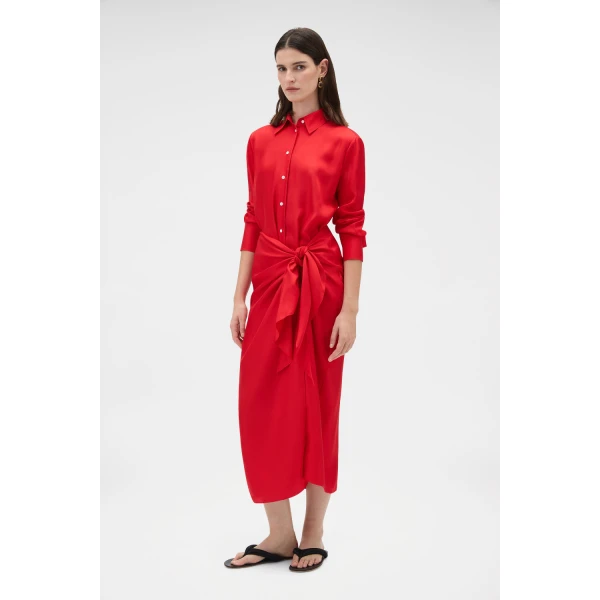Oroton Silk Sarong Dress Poppy, view 3