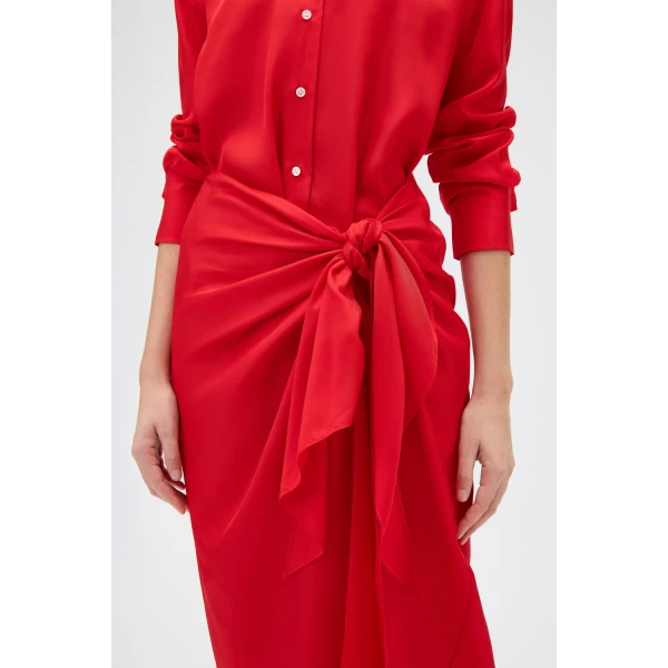 Oroton Silk Sarong Dress Poppy, view 4