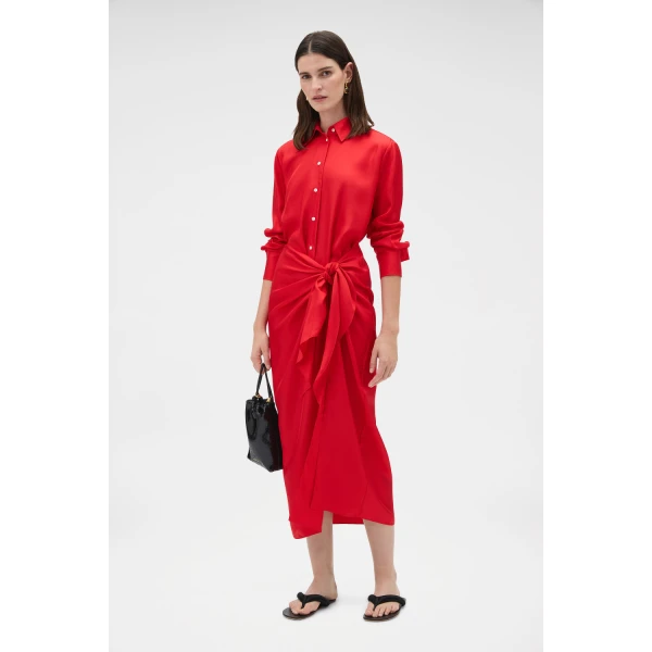 Oroton Silk Sarong Dress Poppy, view 6