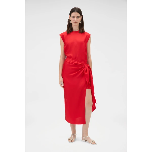 Oroton Silk Sarong Skirt Poppy, view 2