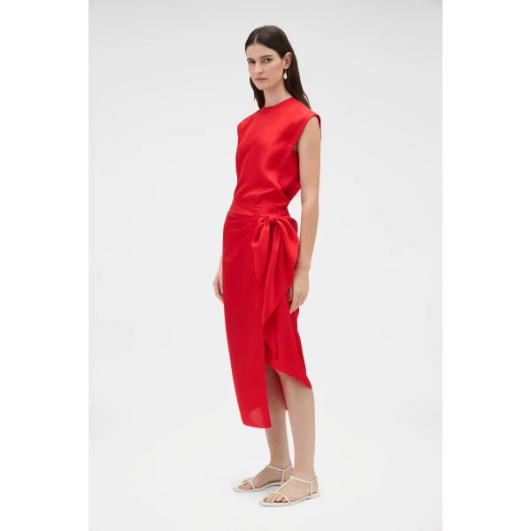 Oroton Silk Sarong Skirt Poppy, view 3