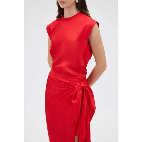 Oroton Silk Sarong Skirt Poppy, view 5