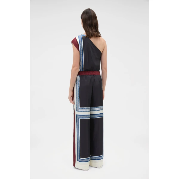 Oroton Silk Scarf Pyjama Pant Black, view 5