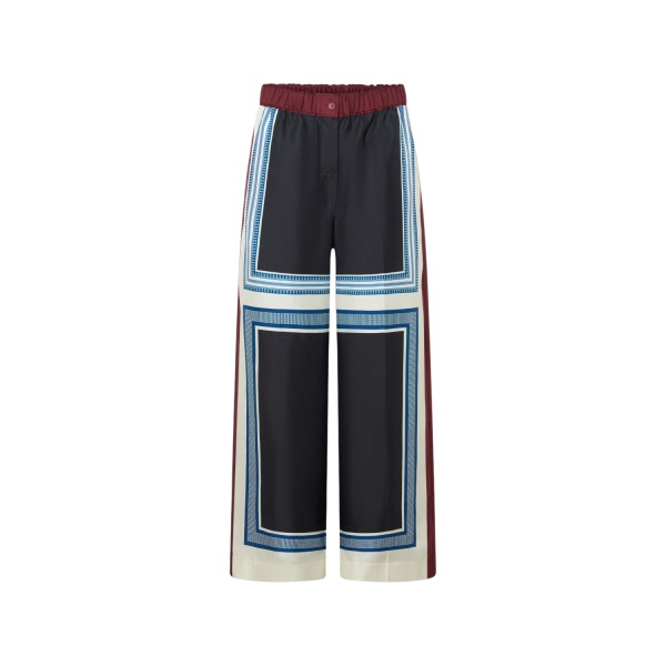 Oroton Silk Scarf Pyjama Pant Black
