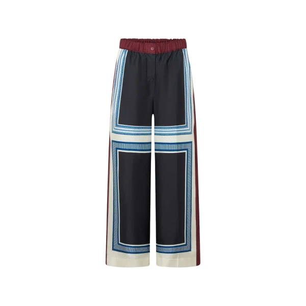 Oroton Silk Scarf Pyjama Pant Black