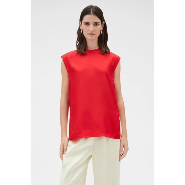 Oroton Silk Shell Top Poppy, view 2