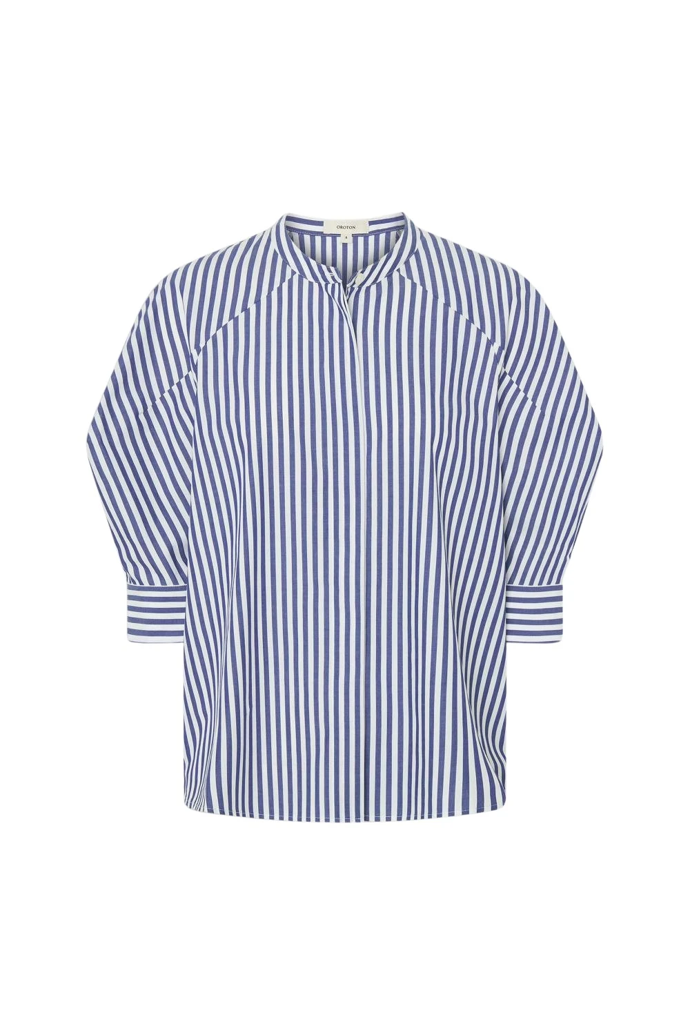 Oroton-Sleeve-Detail-Stripe-Shirt-North-Sea-White99189_nobg Oroton Sleeve Detail Stripe Shirt North Sea White