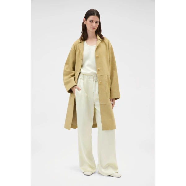 Oroton Suede Coat Sepia, view 2