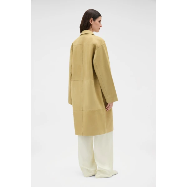 Oroton Suede Coat Sepia, view 5