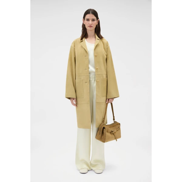 Oroton Suede Coat Sepia, view 6