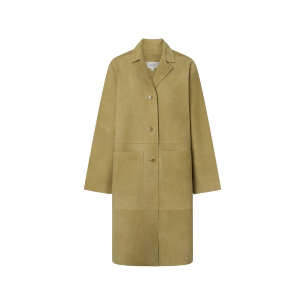 Oroton Suede Coat Sepia