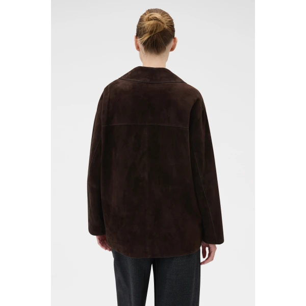 Oroton Suede Jacket Dark Chocolate, view 5