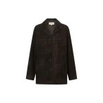 Oroton Suede Jacket Dark Chocolate