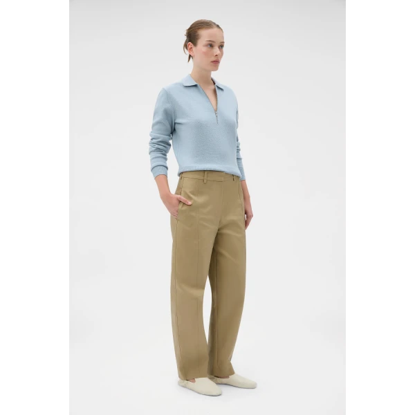 Oroton Tailored Curved Leg Pant Haystack, view 3