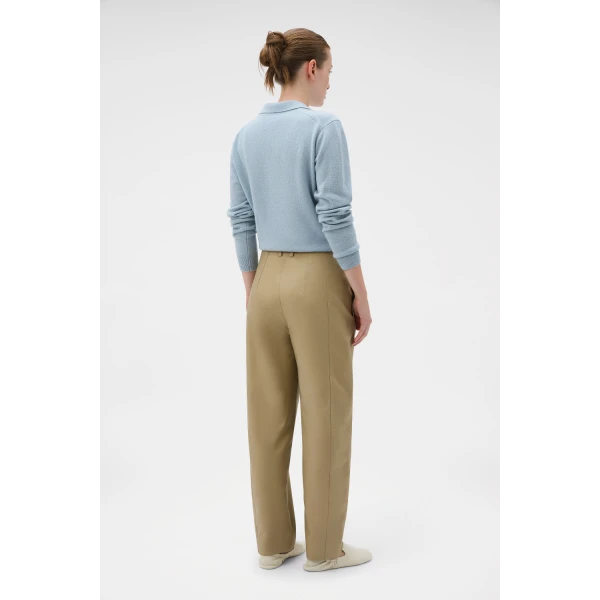 Oroton Tailored Curved Leg Pant Haystack, view 5