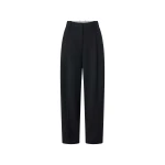 Oroton Tapered Pleat Pant Black