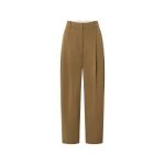 Oroton Tapered Pleat Pant Dark Rye
