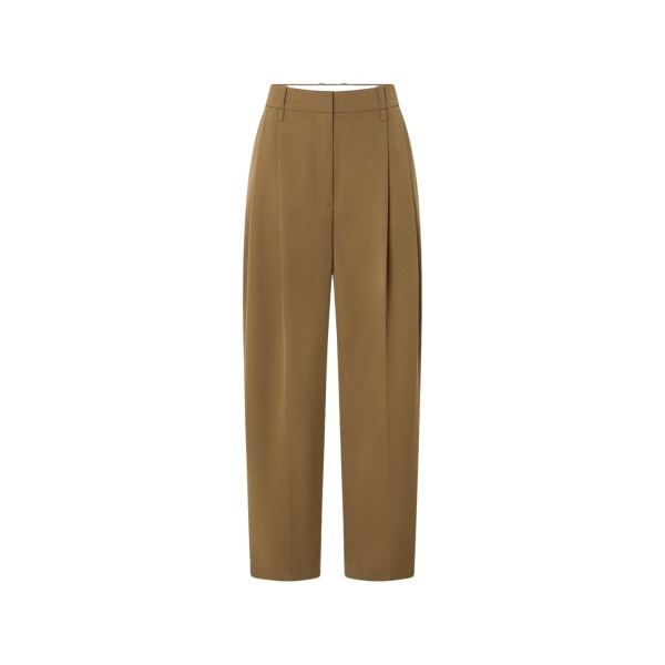 Oroton Tapered Pleat Pant Dark Rye