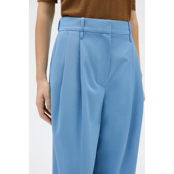 Oroton Tapered Pleat Pant Porcelain Blue, view 5