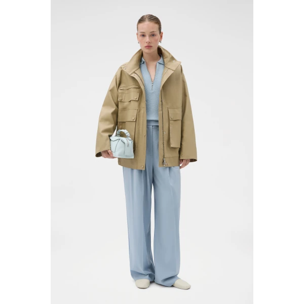 Oroton Utility Parka Haystack Coat, view 6