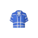 Oroton Vintage Check Short Sleeve Shirt Swedish Blue
