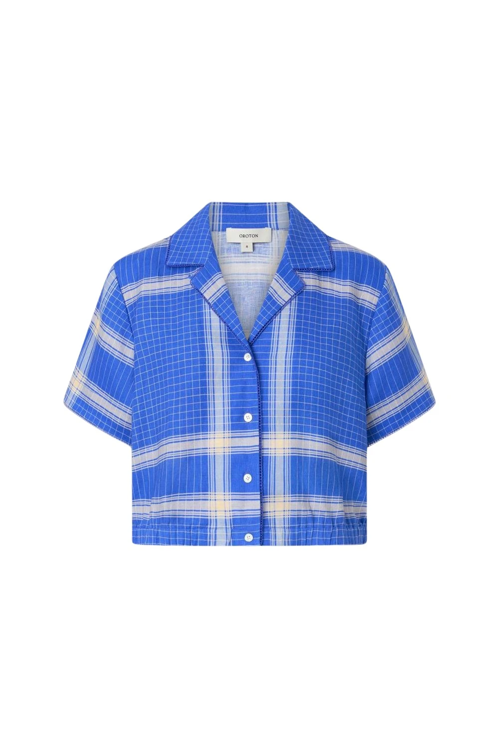 Oroton-Vintage-Check-Short-Sleeve-Shirt-Swedish-Blue75620_nobg Oroton Vintage Check Short Sleeve Shirt Swedish Blue
