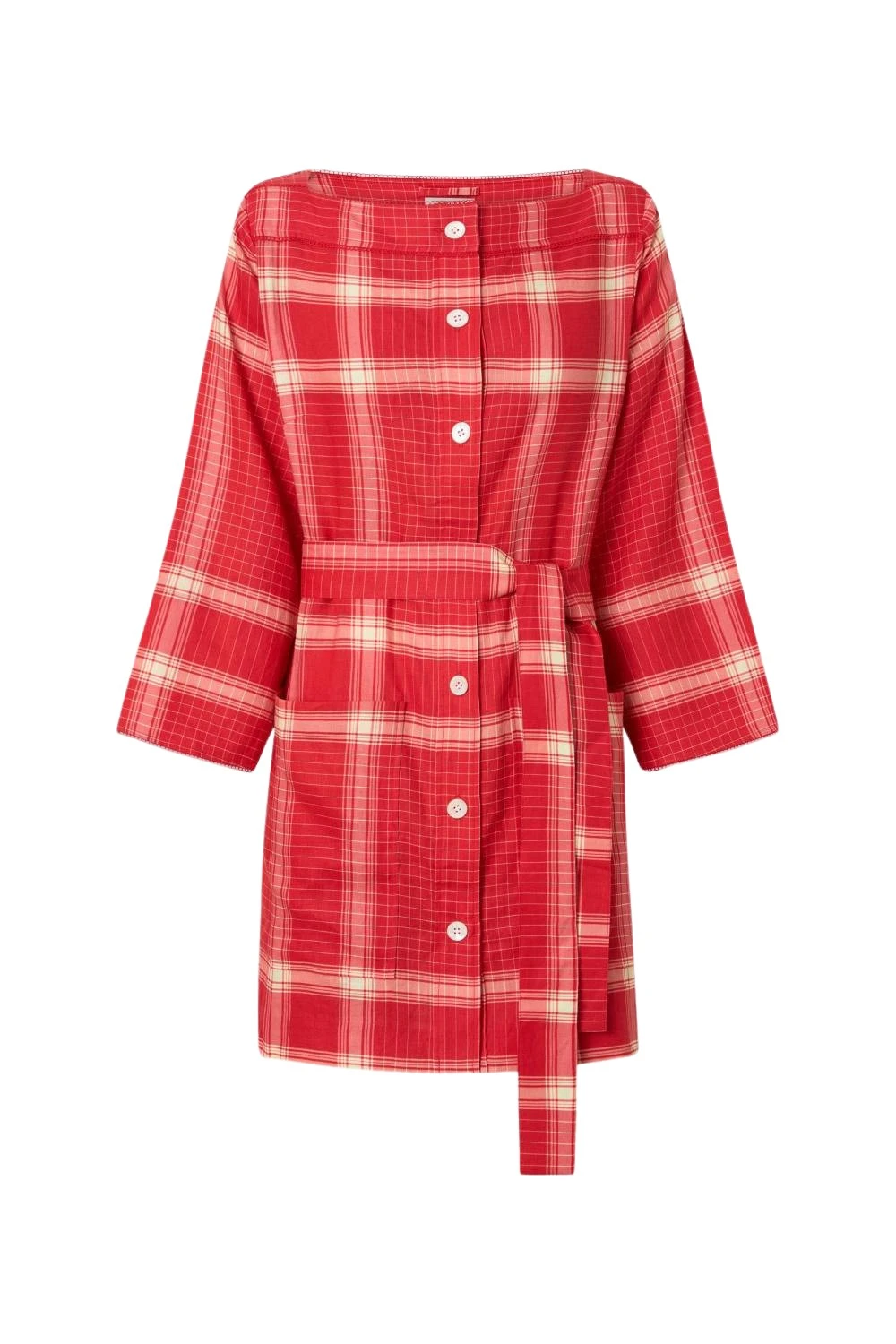Oroton-Vintage-Check-Tunic-Dress-Ribbon-Red45802_nobg Oroton Vintage Check Tunic Dress Ribbon Red