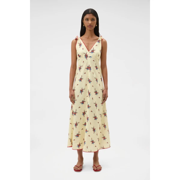 Oroton Wallpaper Floral Print Dress Lemon, view 2