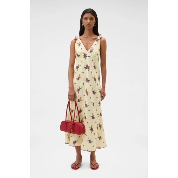 Oroton Wallpaper Floral Print Dress Lemon, view 6