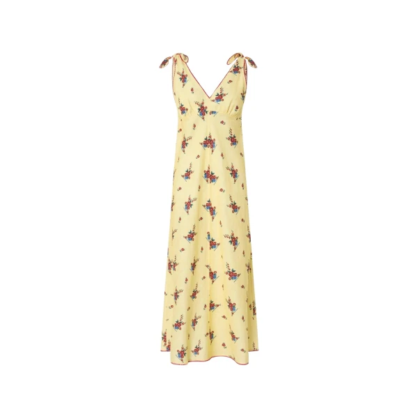 Oroton Wallpaper Floral Print Dress Lemon