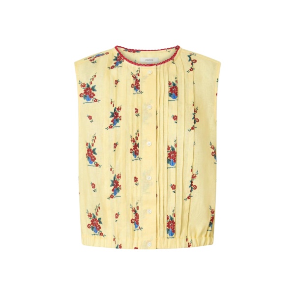 Oroton Wallpaper Floral Print Top Lemon