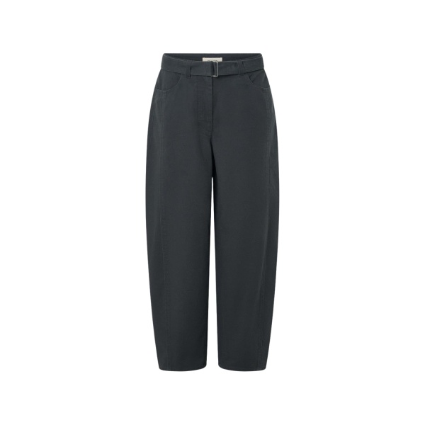 Oroton Washed Twill Barrel Leg Pant Washed Black