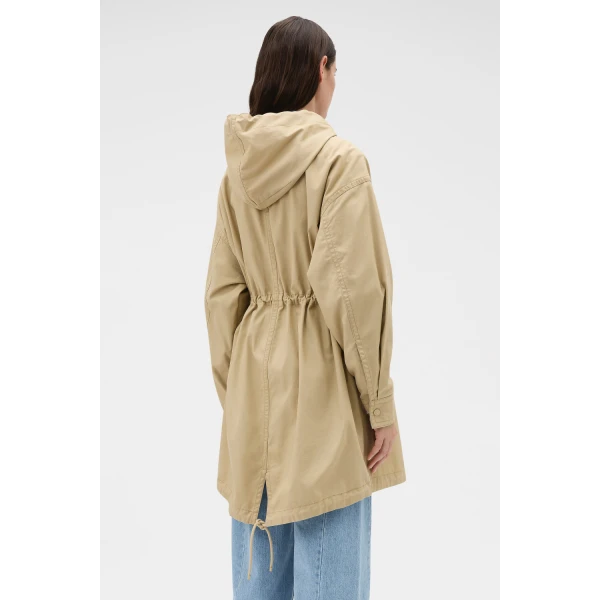 Oroton Washed Twill Parka Soft Camel Coat, view 5