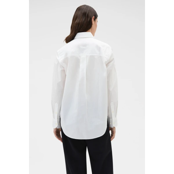 Oroton Wren Poplin Shirt Antique White, view 5