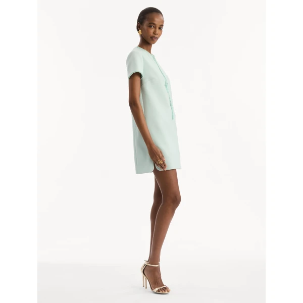 Oscar de la Renta Beaded Bow-Detail Shift Dress, view 3