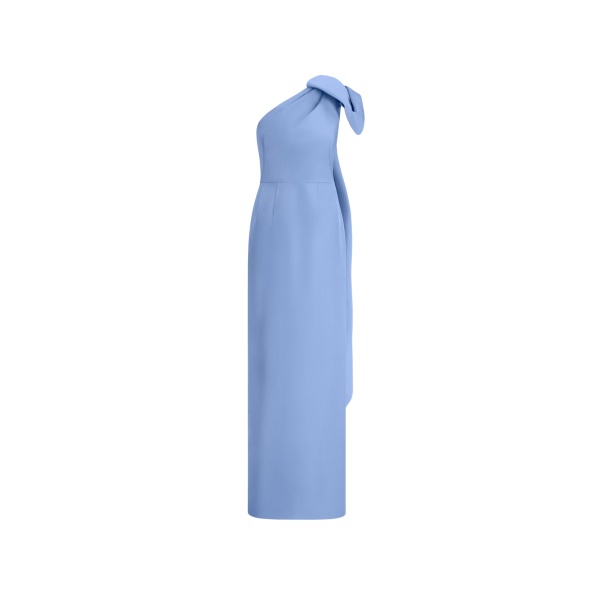 Oscar de la Renta Bow-Detail Faille Column Gown