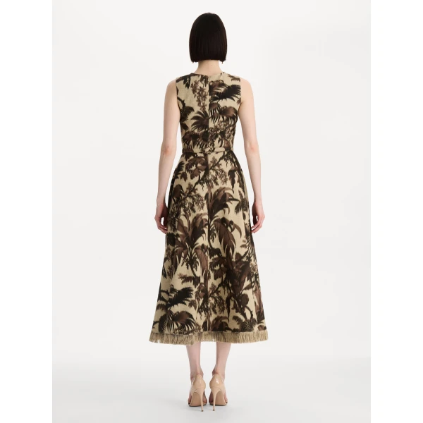 Oscar de la Renta Chiné Palm Leaves Dress, view 2