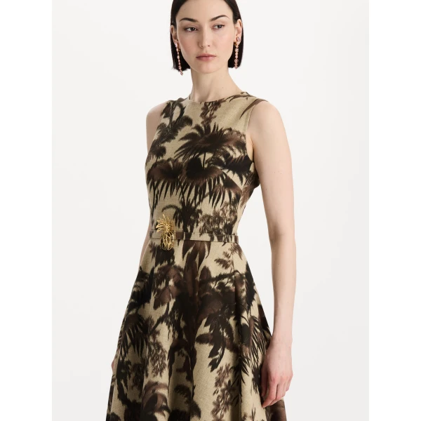 Oscar de la Renta Chiné Palm Leaves Dress, view 4