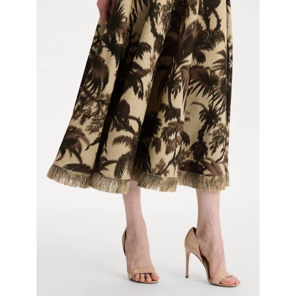 Oscar de la Renta Chiné Palm Leaves Dress, view 6