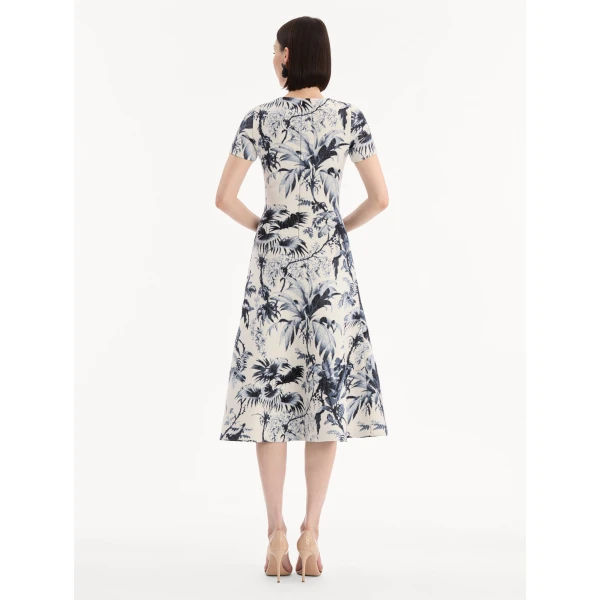 Oscar de la Renta Chiné Palm Leaves Knit Dress, view 2