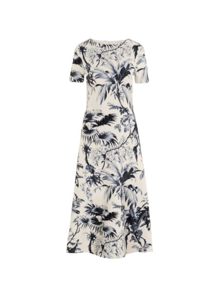 Oscar de la Renta Chiné Palm Leaves Knit Dress - Dresses - American Luxury Evening Wear at Luxury Shoes 