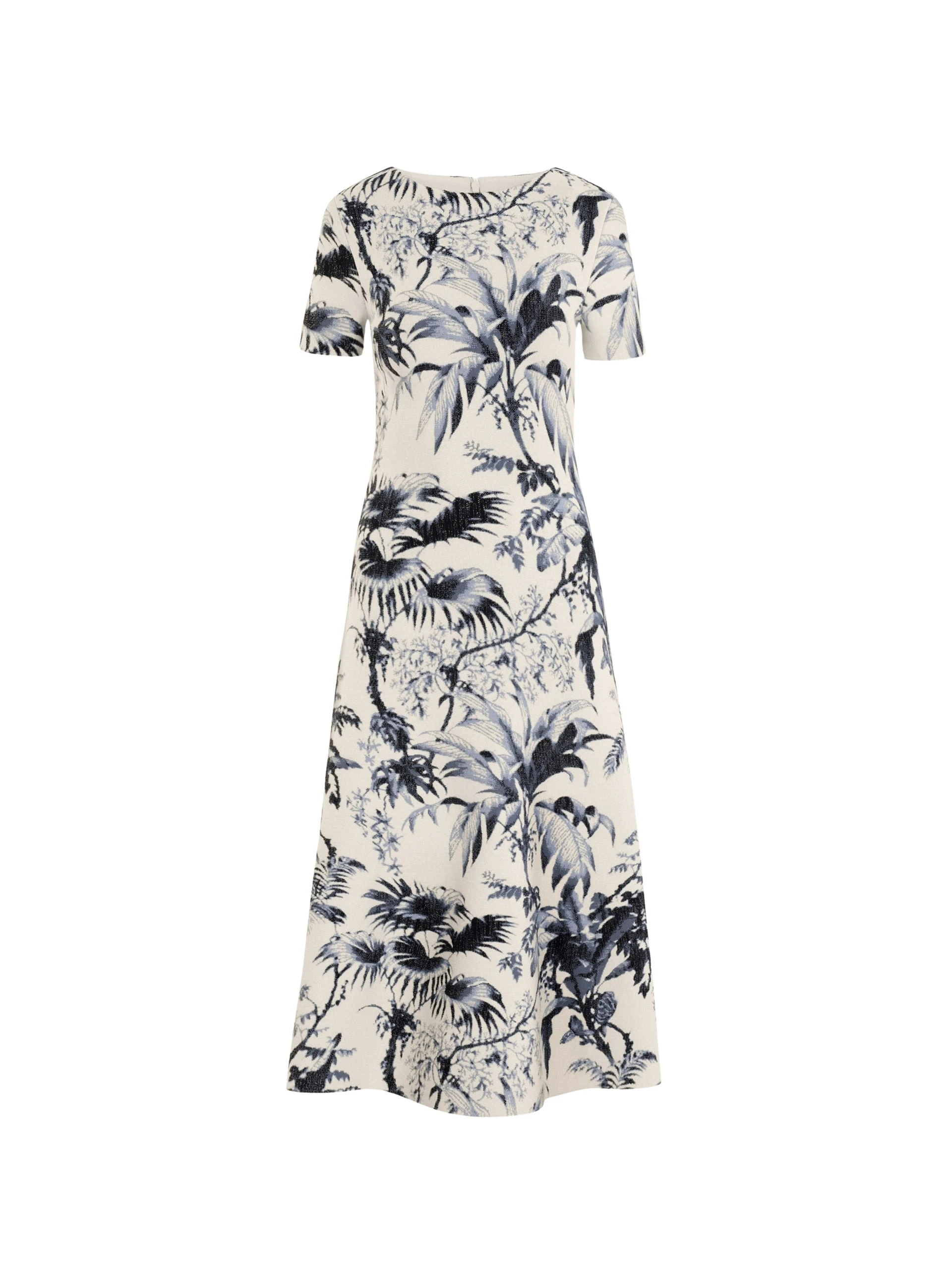 Oscar de la Renta Chiné Palm Leaves Knit Dress